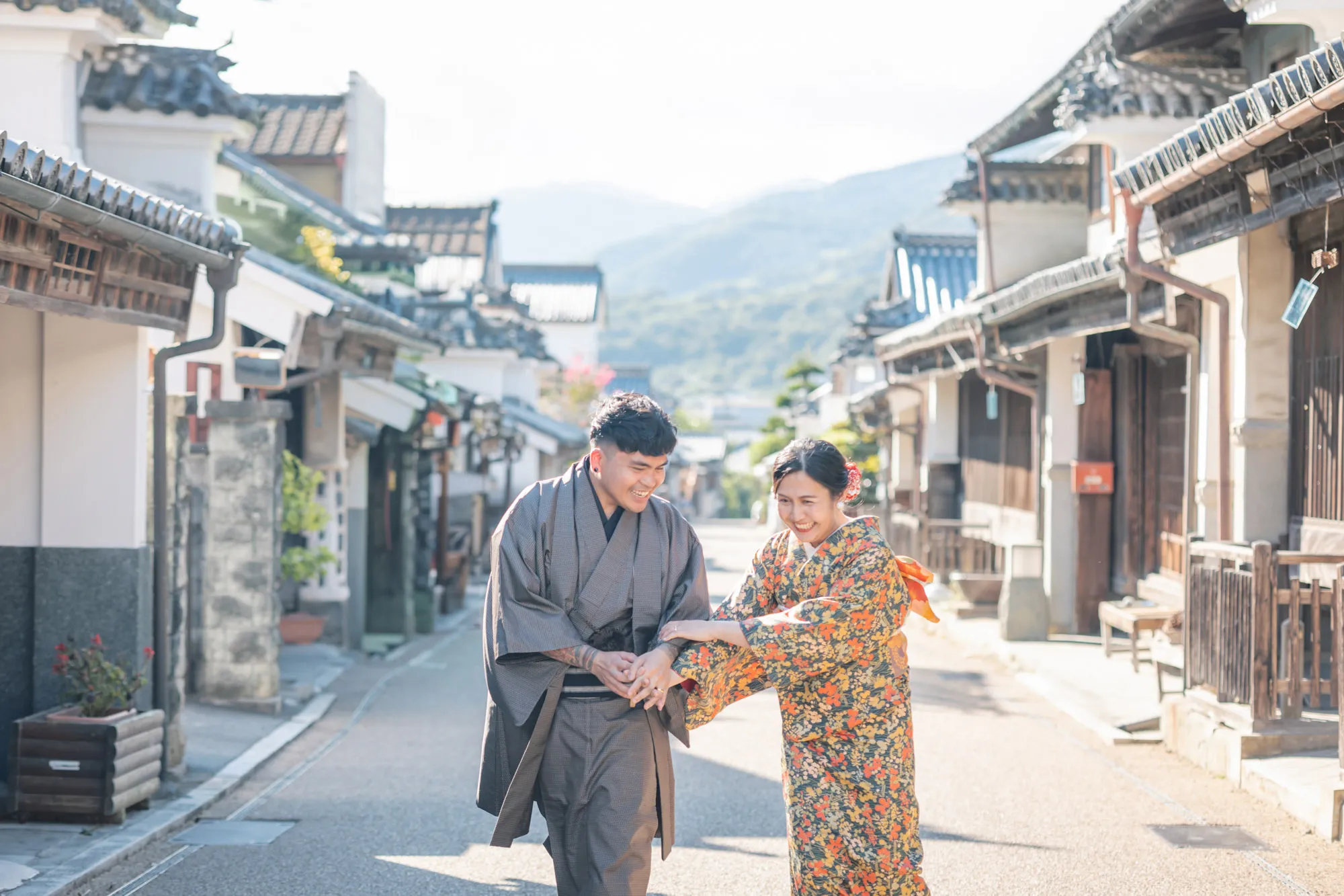Japanese bridal kimono couple portrait Setouchi — Japan Serenity wedding photography